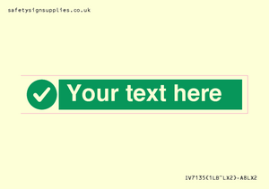 Custom green background, green circle with tick